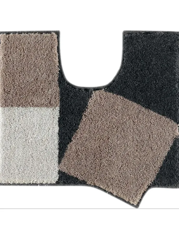 Badematte in Braun/ Grau/ Schwarz