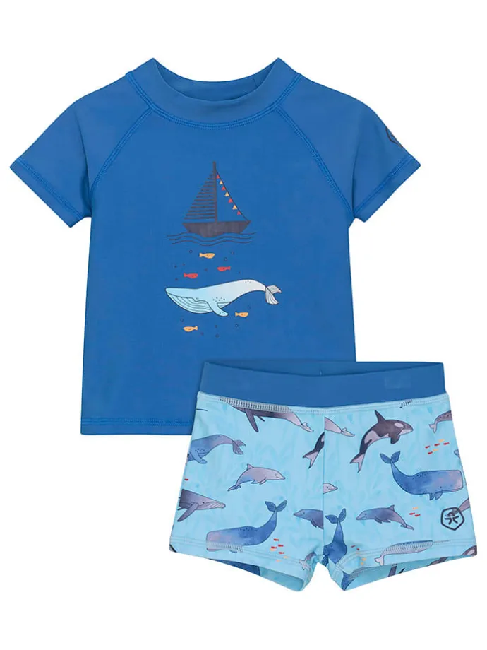 Badeoutfit in Blau