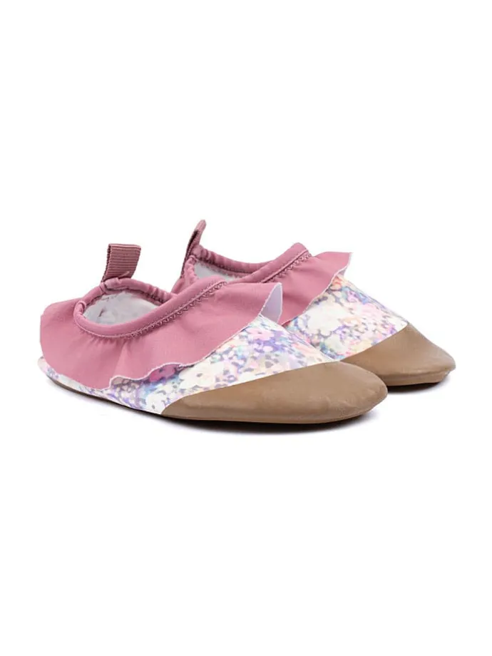 Badeschuhe in Pink/ Hellbraun