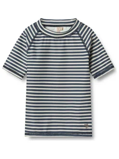 Badeshirt "Jackie" in Dunkelblau/ Weiß