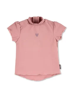 Badeshirt kurzarm Herz in zartrosa
