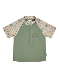 Badeshirt kurzarm Löwe in dunkelgrün