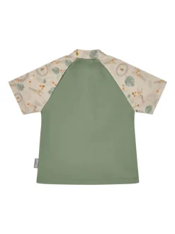 Badeshirt kurzarm Löwe in dunkelgrün