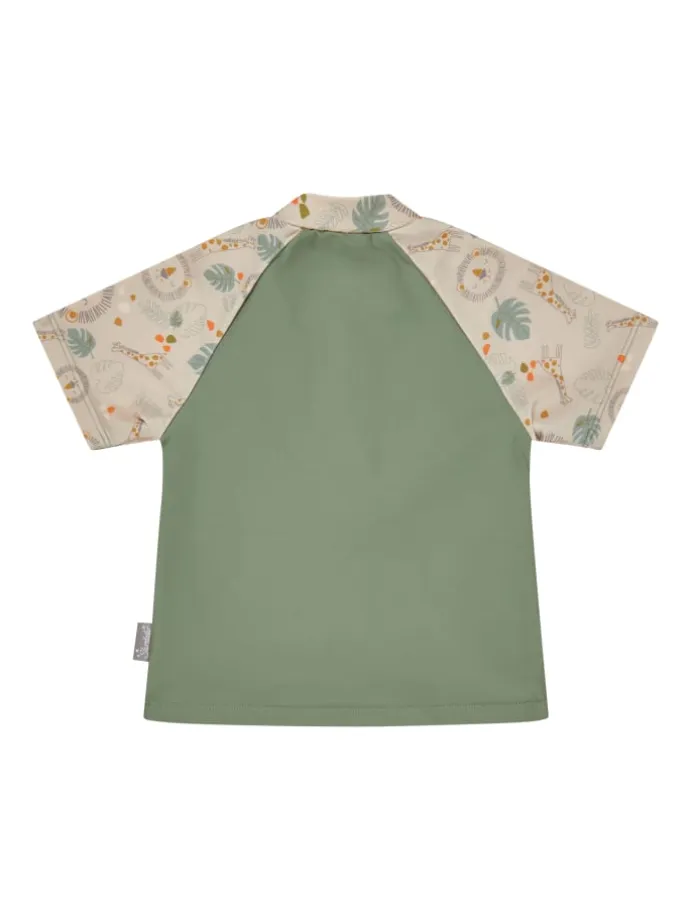 Badeshirt kurzarm Löwe in dunkelgrün