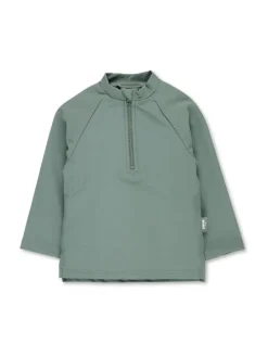 Badeshirt langarm uni in dunkelgrün