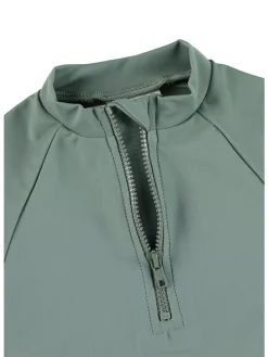 Badeshirt langarm uni in dunkelgrün