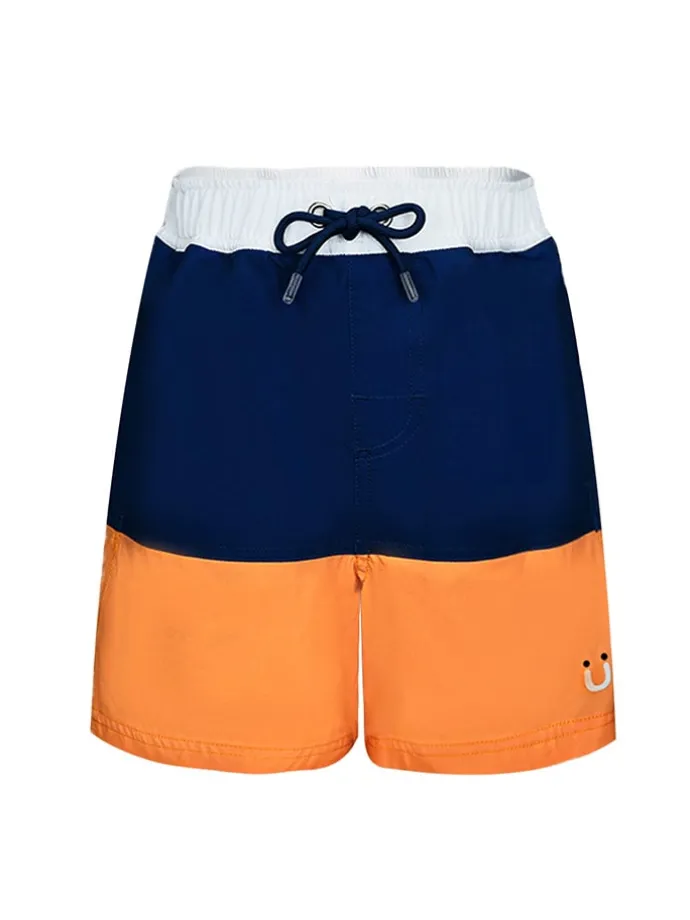 Badeshorts "Aysu" in Dunkelblau/ Orange/ Weiß