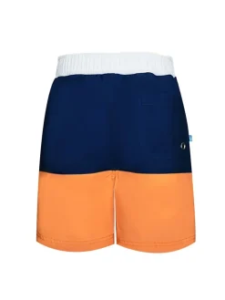 Badeshorts "Aysu" in Dunkelblau/ Orange/ Weiß
