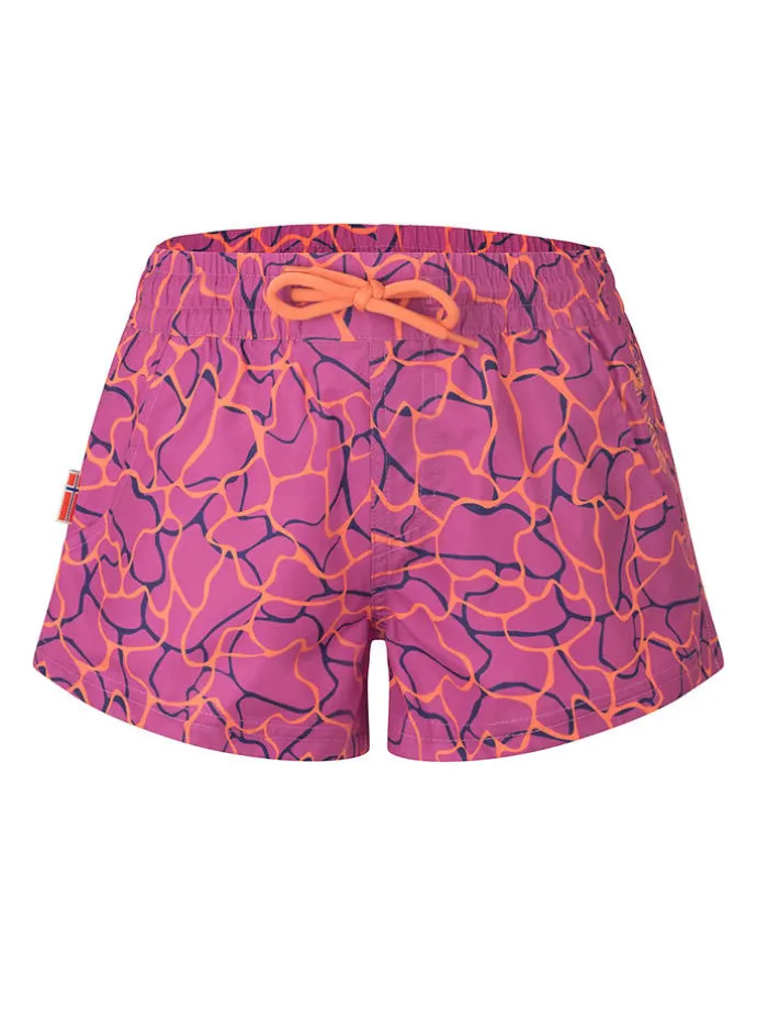 Badeshorts "Haukland" in Pink/ Orange/ Dunkelblau