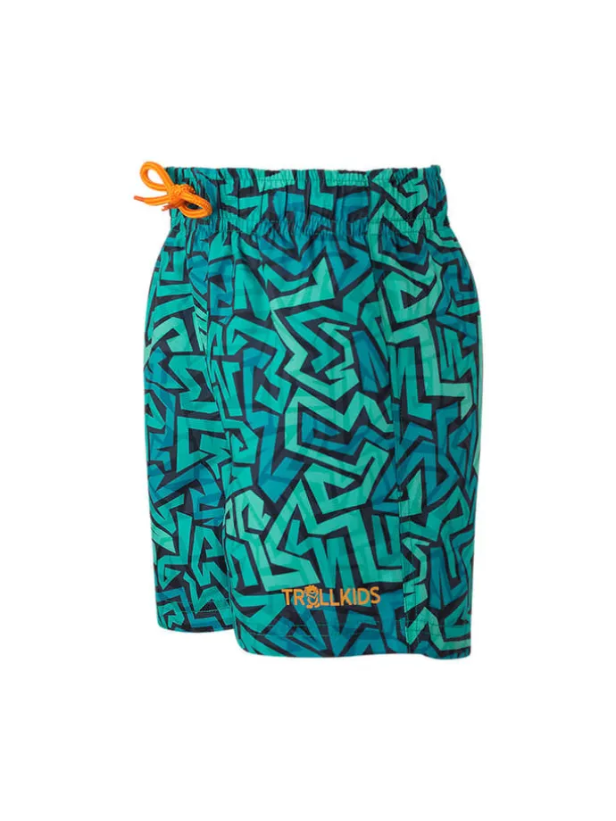 Badeshorts "Haukland" in Türkis/ Schwarz