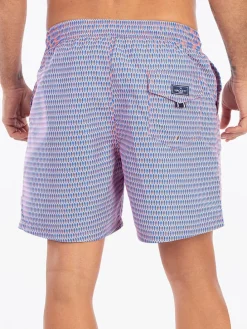 Badeshorts in Apricot/ Blau