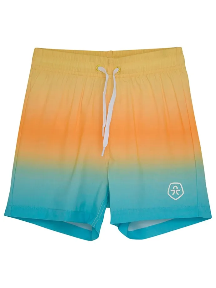 Badeshorts in Blau/ Orange