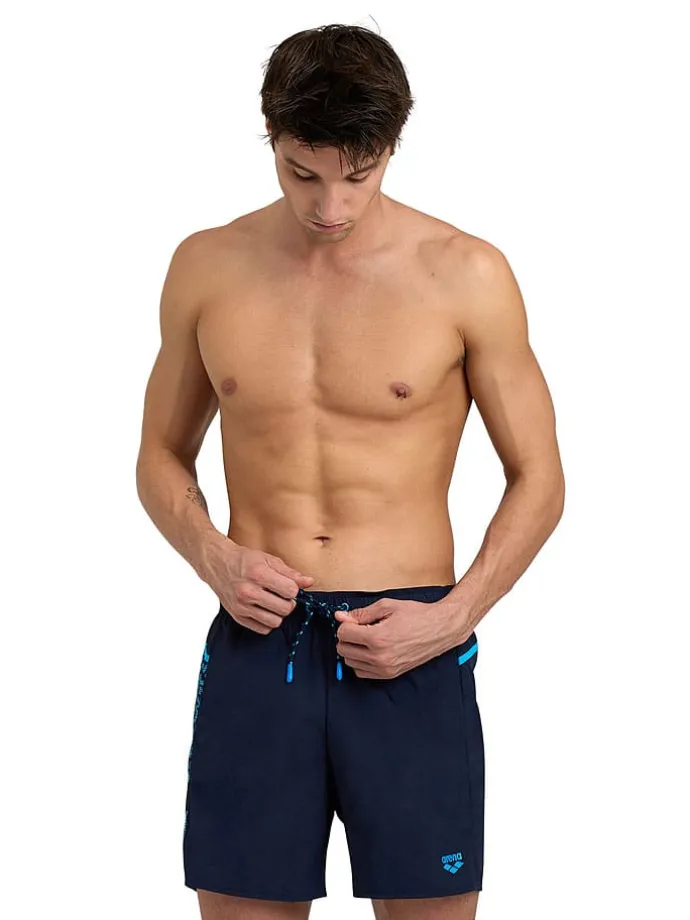 Badeshorts in Dunkelblau/ Türkis