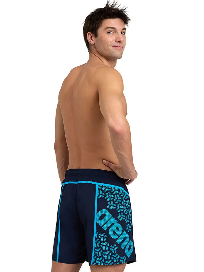 Badeshorts in Dunkelblau/ Türkis