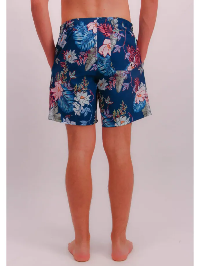 Badeshorts in Dunkelblau/ Bunt