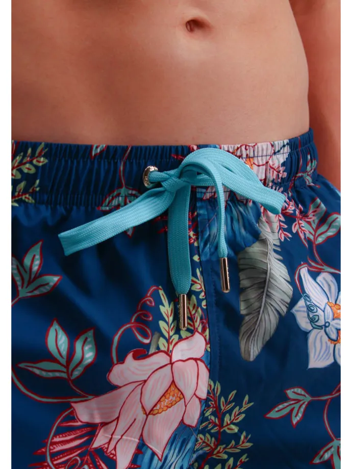 Badeshorts in Dunkelblau/ Bunt