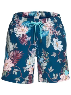 Badeshorts in Dunkelblau/ Bunt