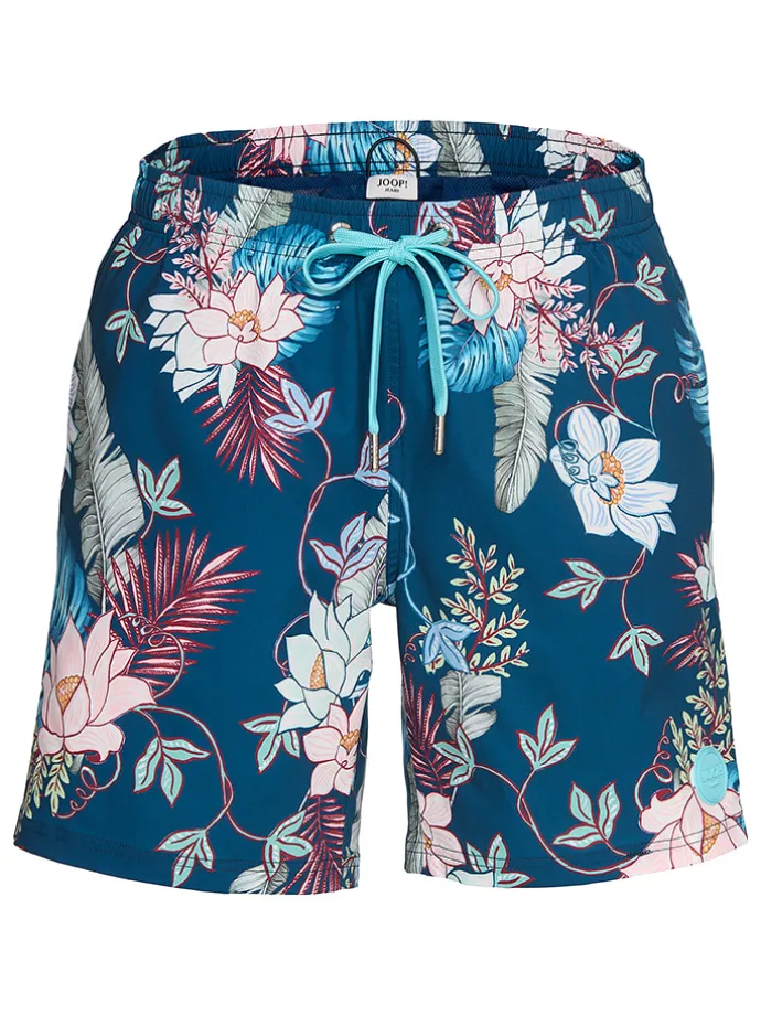 Badeshorts in Dunkelblau/ Bunt