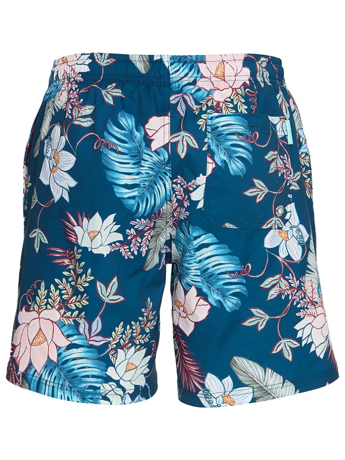 Badeshorts in Dunkelblau/ Bunt