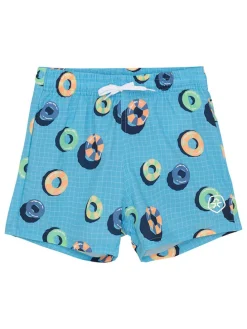 Badeshorts in Hellblau/ Bunt