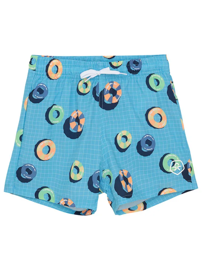 Badeshorts in Hellblau/ Bunt