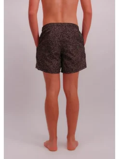 Badeshorts in Schwarz/ Beige
