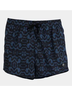 Badeshorts in Schwarz/ Blau