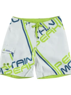 Badeshorts in Weiß/ Hellgrün/ Petrol