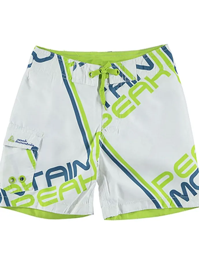 Badeshorts in Weiß/ Hellgrün/ Petrol