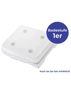 Badestufe in Weiß - (B)35,6 x (H)45,7 cm