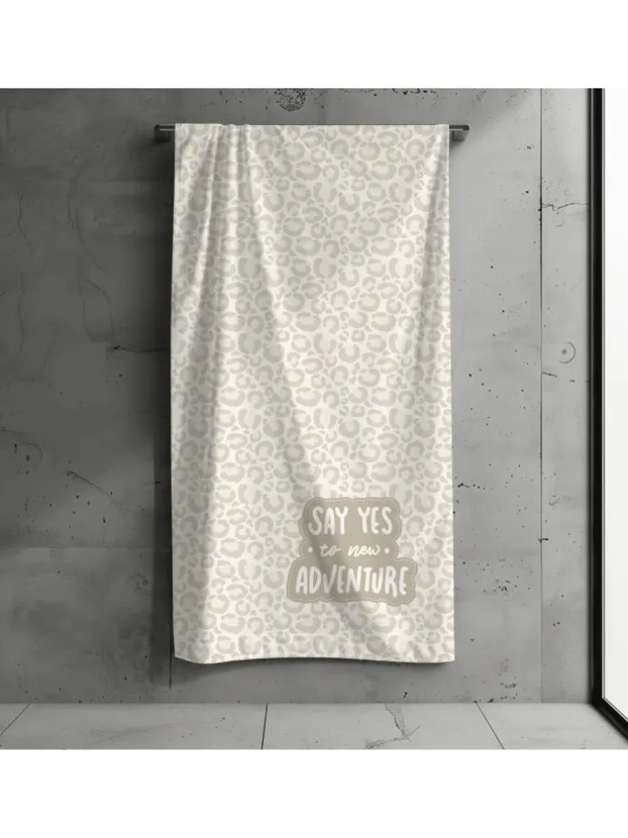 Badetuch / Strandtuch "Leopard" 70x140 cm in Beige