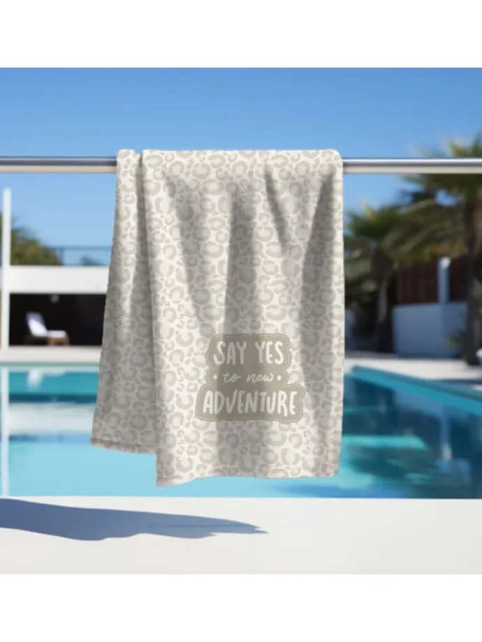 Badetuch / Strandtuch "Leopard" 70x140 cm in Beige