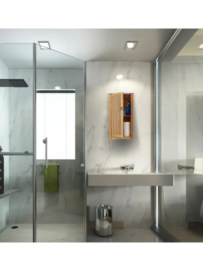 Badezimmerschrank in Natur/ Weiß - (B)34,5 x (H)60 x (T)21 cm