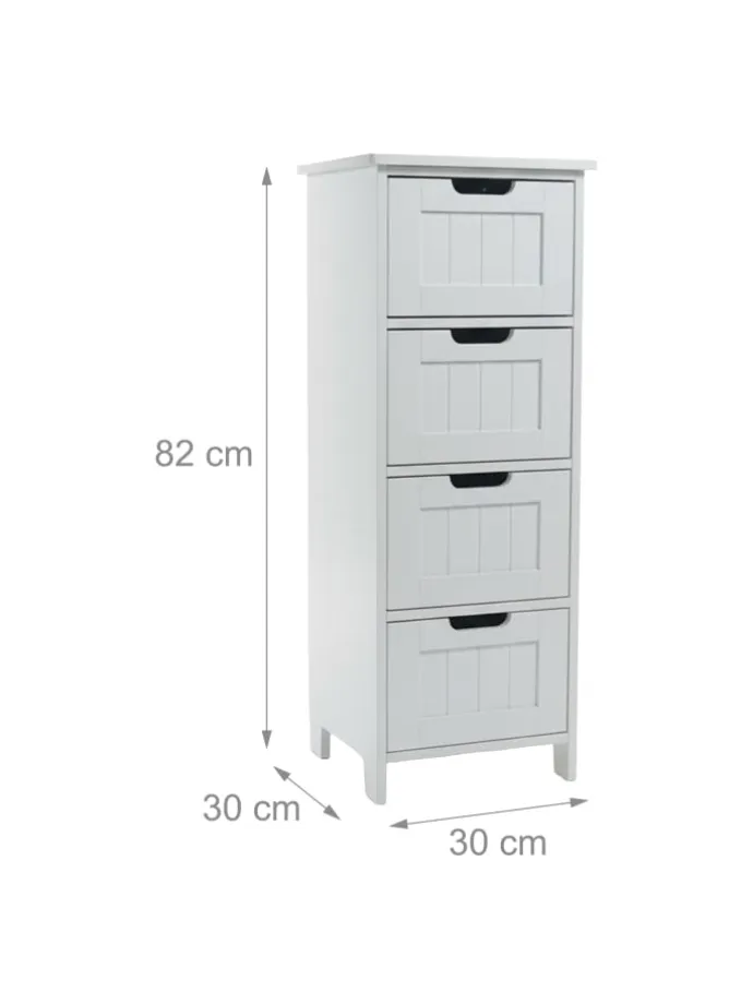 Badezimmerschrank in Weiß - (B)30 x (H)82 x (T)30 cm