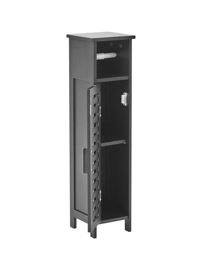 Badezimmerschrank OLATHE in Schwarz - (W) 18 x (H) 72 x (L) 17 cm