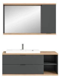 Badkombination  (B/H/T: 130x160x48 cm) in anthrazit grau
