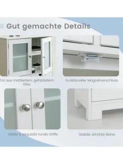 Badschrank mit 2 Schubladen in Weiß