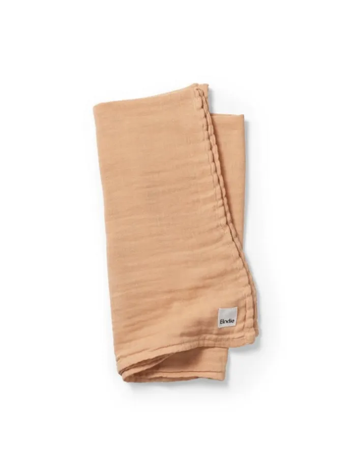 Bambus Musselin Decke - Amber Apricot in Apricot 80 x 80