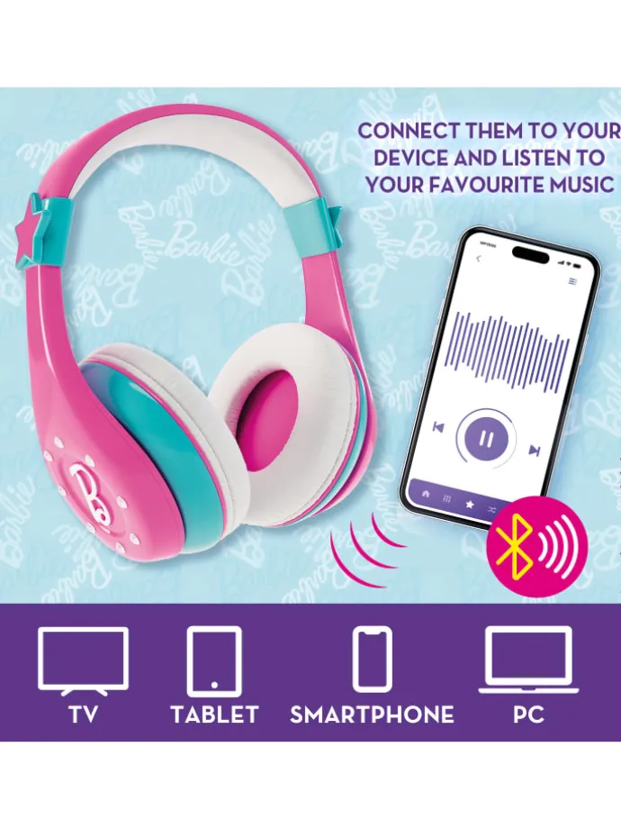 Barbie Bluetooth Kopfhörer mit Mikrofon in mehrfarbig