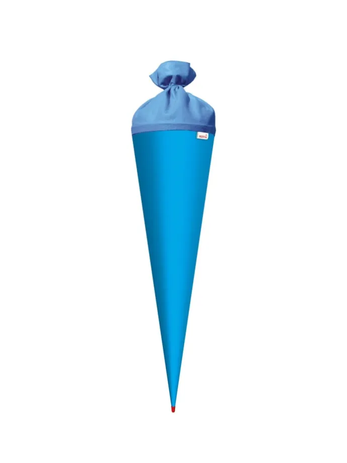 Bastel-Schultüte groß hellblau 70 cm, Filzverschluss blau in Hellblau