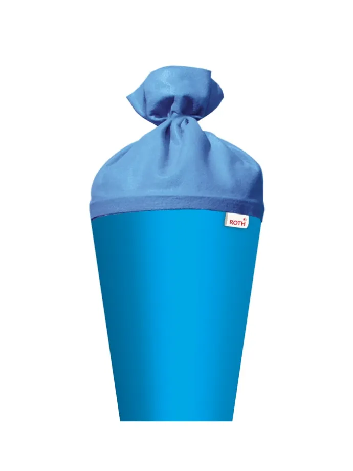 Bastel-Schultüte groß hellblau 70 cm, Filzverschluss blau in Hellblau