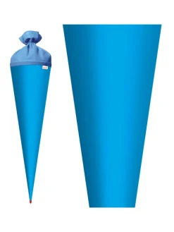 Bastel-Schultüte groß hellblau 70 cm, Filzverschluss blau in Hellblau