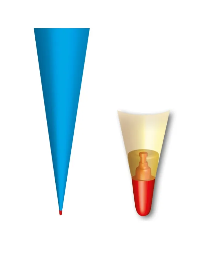 Bastel-Schultüte groß hellblau 70 cm, Filzverschluss blau in Hellblau