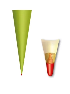 Bastel-Schultüte groß maigrün 70 cm, Filzverschluss weiß in Grün