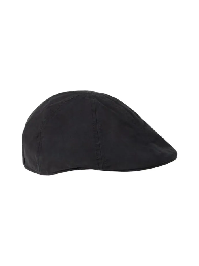 Baumwoll-Flat mit flexibler Passform in Schwarz