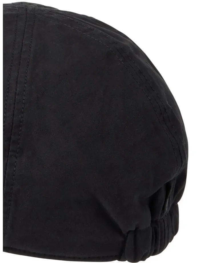 Baumwoll-Flat mit flexibler Passform in Schwarz