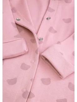 Baumwollstrampler mit Füßen in gedämpftes Rosa
