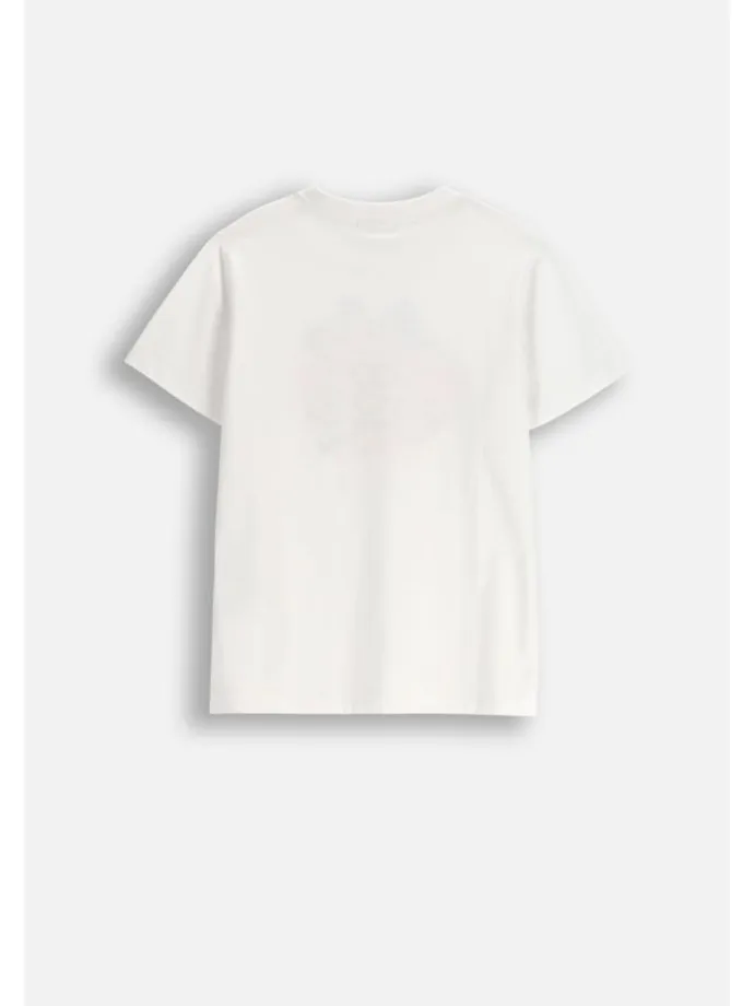 Baumwoll-T-Shirt mit kurzen Ärmeln in weiß