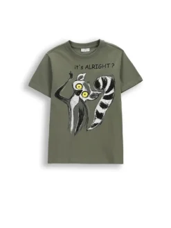 Baumwoll-T-Shirt mit kurzen Ärmeln in grün