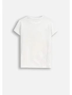 Baumwoll-T-Shirt mit kurzen Ärmeln in weiß